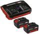 Акумулятор 2 шт 4,0 Аh 18V Li-Ion Einhell X-Change+зарядний X-Twincharger Kit 3 А (4512112)