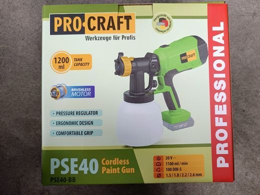 Краскопульт акумуляторний ProСraft PSE40 (без акб та зп)(030406)