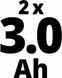 Акумулятор 2 шт 3,0 Аh 18V Li-Ion Einhell X-Change+зарядний пристрій PXC Starter Kit(4512098)
